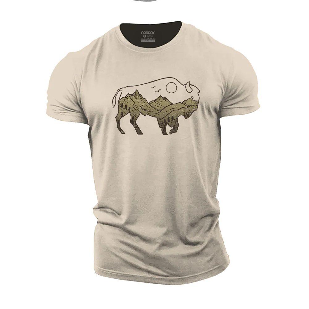 Bison og fjell T-skjorte - Norday SE