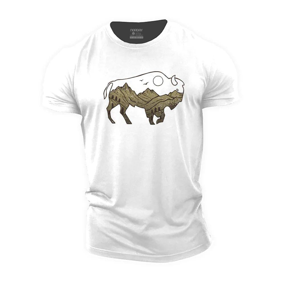 Bison og fjell T-skjorte - Norday SE