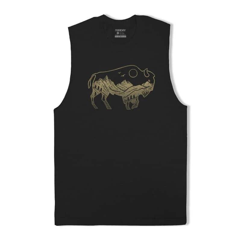 Bison and Mountains Tank Top - Norday SE