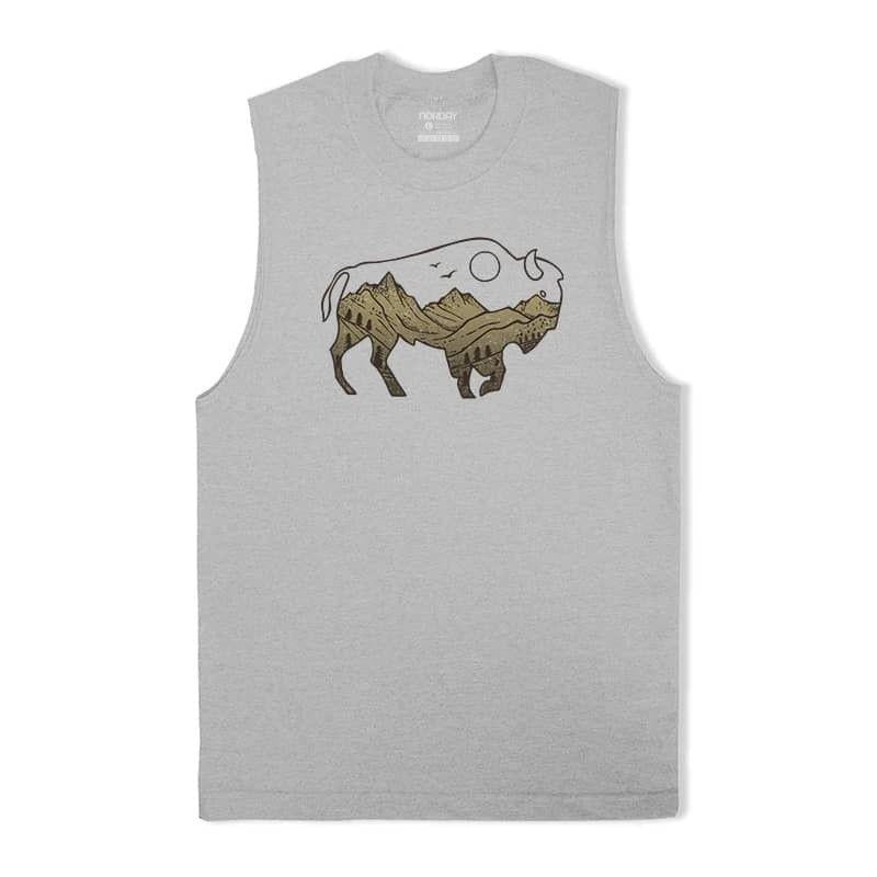 Bison and Mountains Tank Top - Norday SE