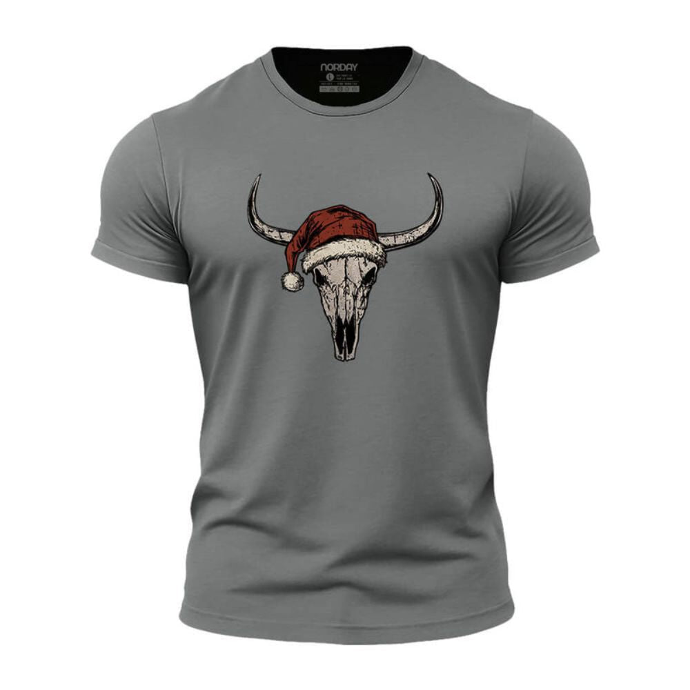 Christmas Bull Skull Athletic Quick - Dry T-Shirt - Norday SE
