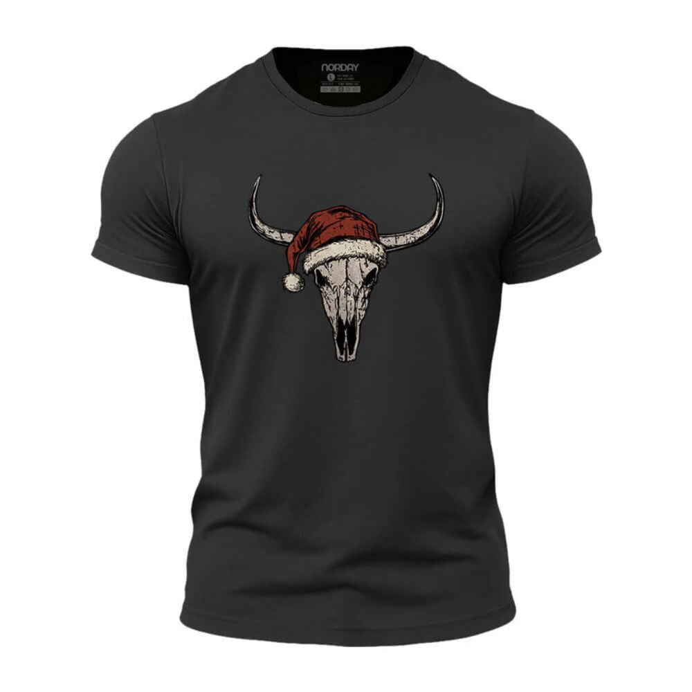 Christmas Bull Skull Athletic Quick - Dry T-Shirt - Norday SE