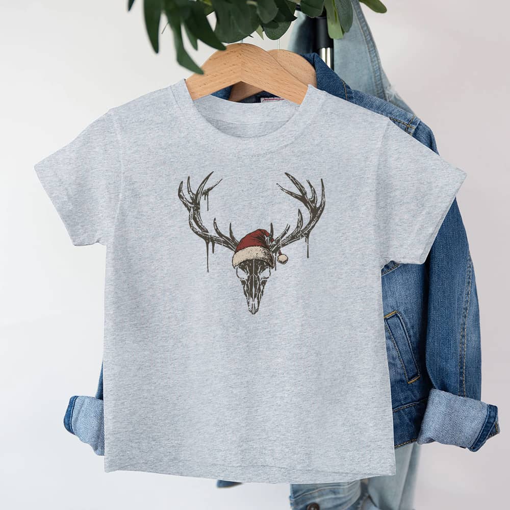 Christmas Elk Skull Barn T-Shirt - Norday SE