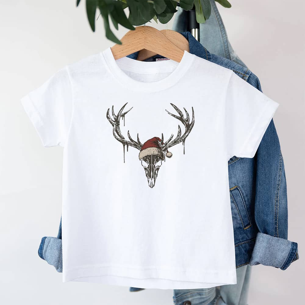 Christmas Elk Skull Barn T-Shirt - Norday SE