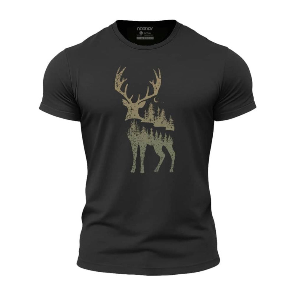 Christmas Forest Deer Athletic Quick - Dry T-Shirt - Norday SE