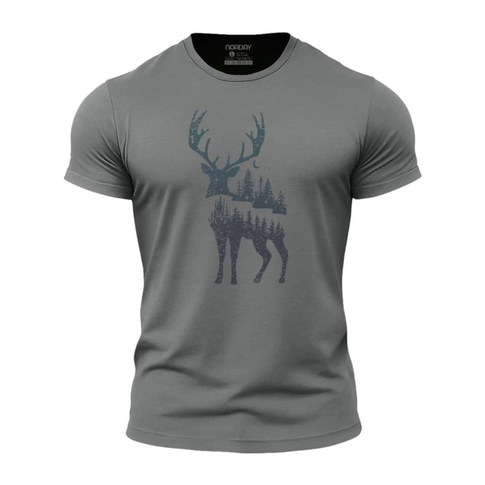 Christmas Forest Deer Athletic Quick - Dry T-Shirt - Norday SE