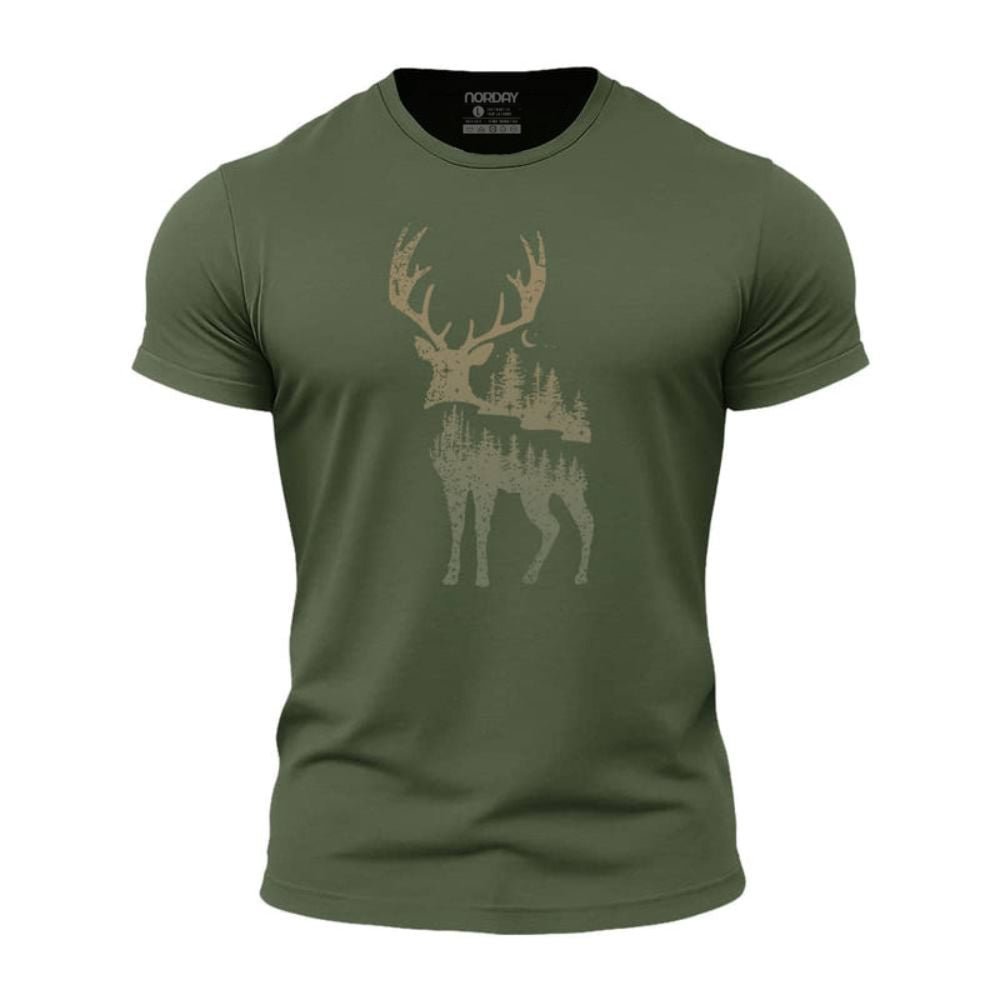 Christmas Forest Deer Athletic Quick - Dry T-Shirt - Norday SE