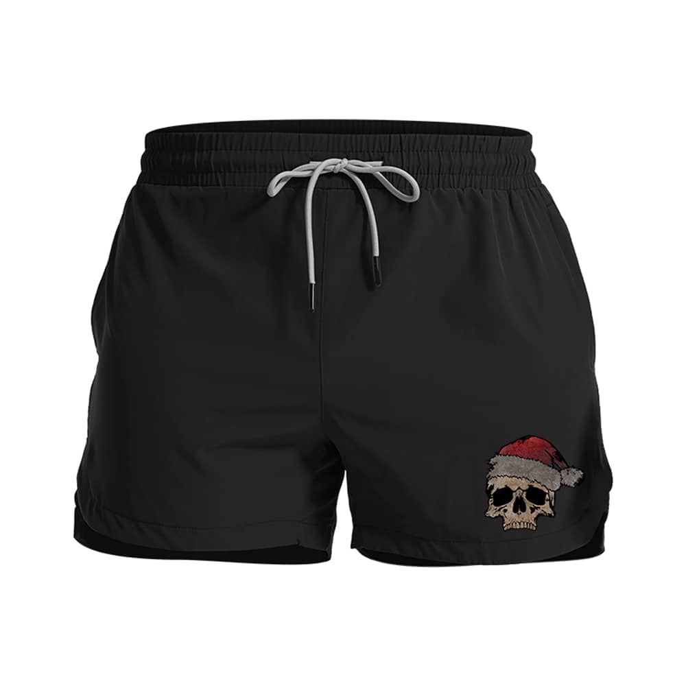 Christmas Skull Athletic Quick - Dry Shorts - Norday SE