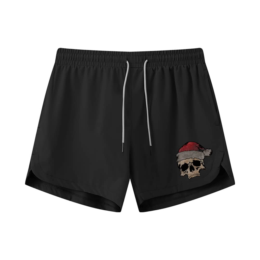 Christmas Skull Athletic Quick - Dry Shorts - Norday SE