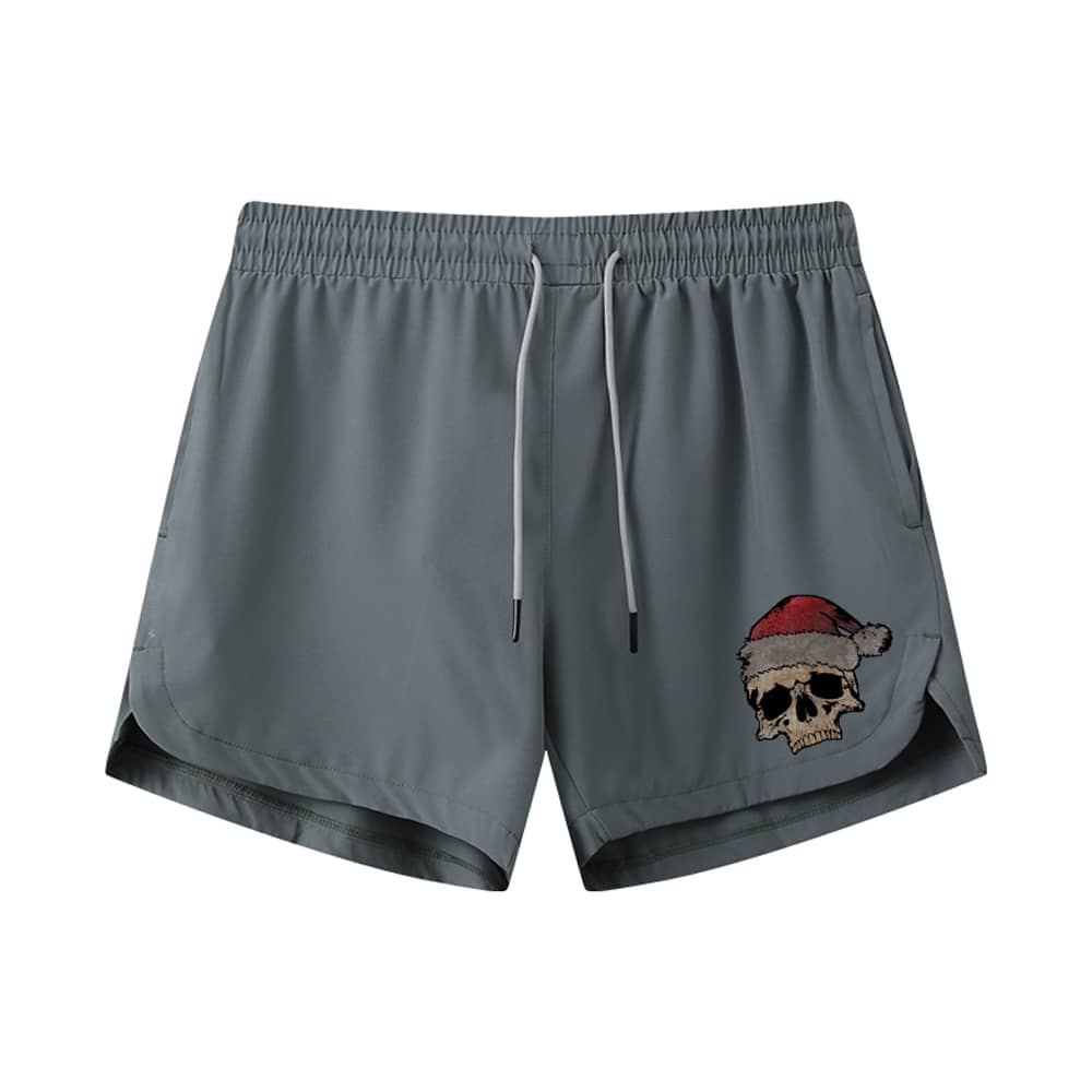 Christmas Skull Athletic Quick - Dry Shorts - Norday SE