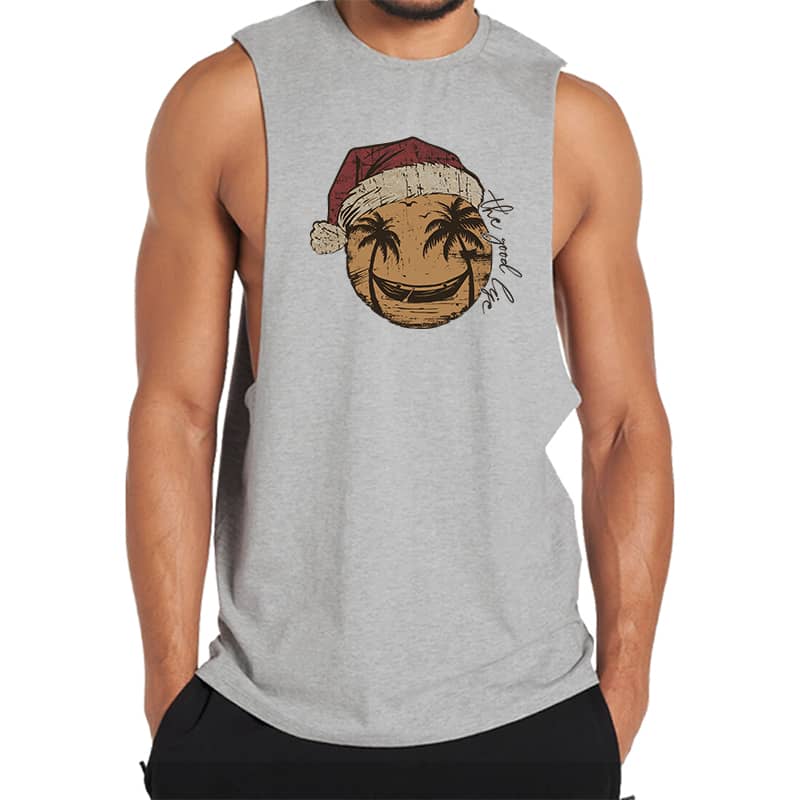 Christmas Smiley Palm Tree Tank Top - Norday SE