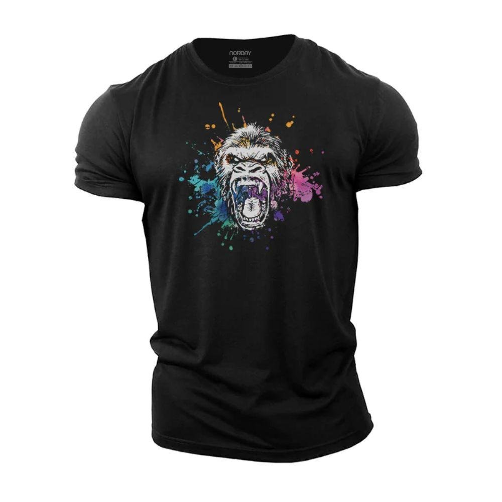 Fargefull blekksprett gorilla T-skjorte - Norday SE