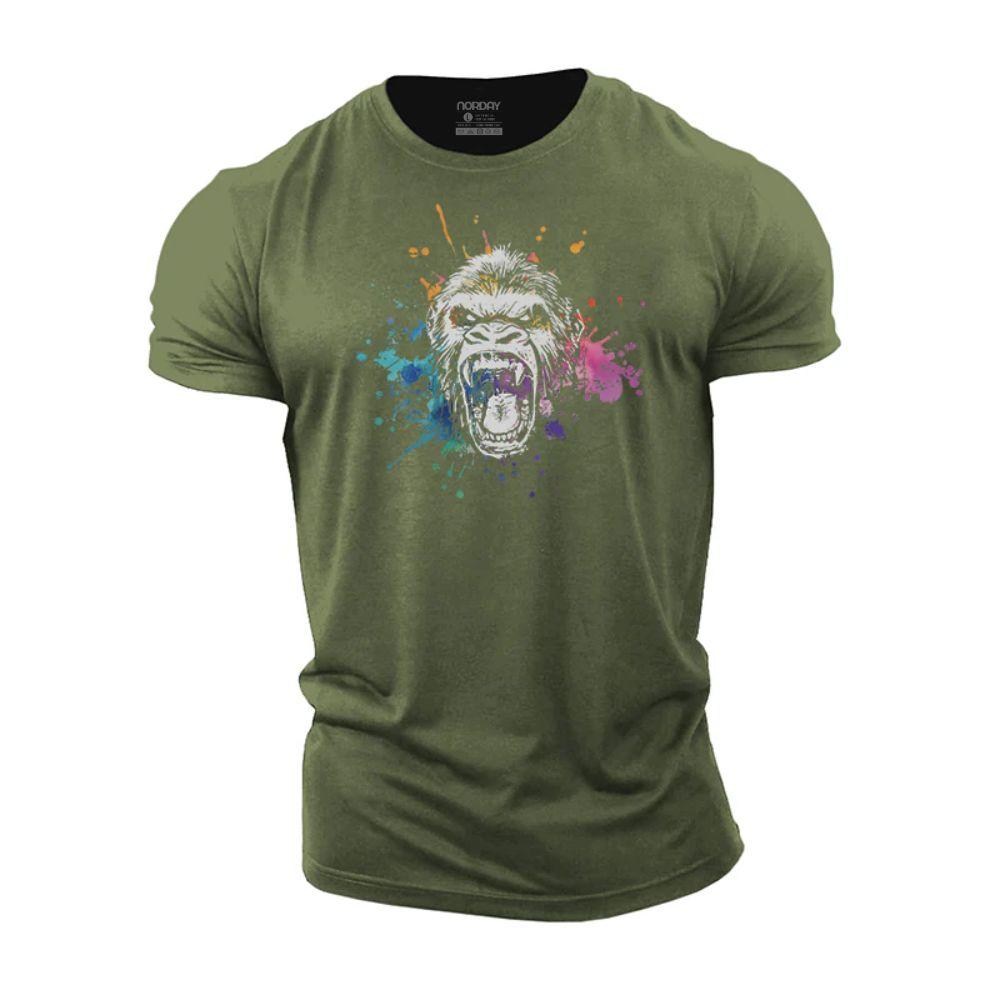 Fargefull blekksprett gorilla T-skjorte - Norday SE