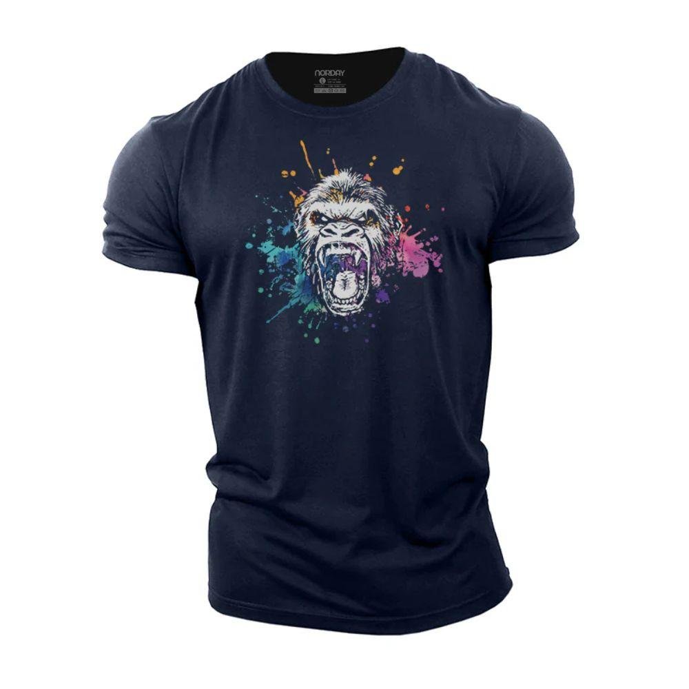 Fargefylt blekksprett gorilla-t-skjorte - Norday SE