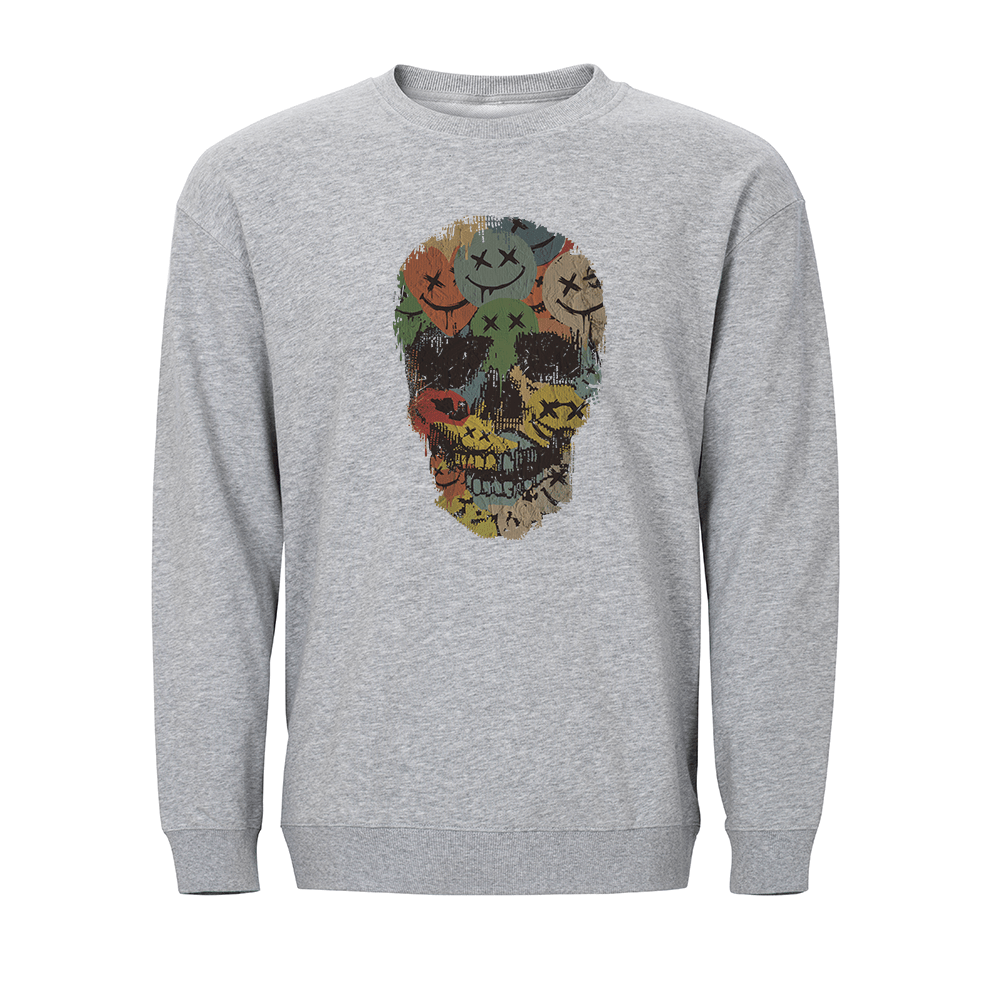 Fargefull Smiley Skalle Sweatshirt - Norday SE