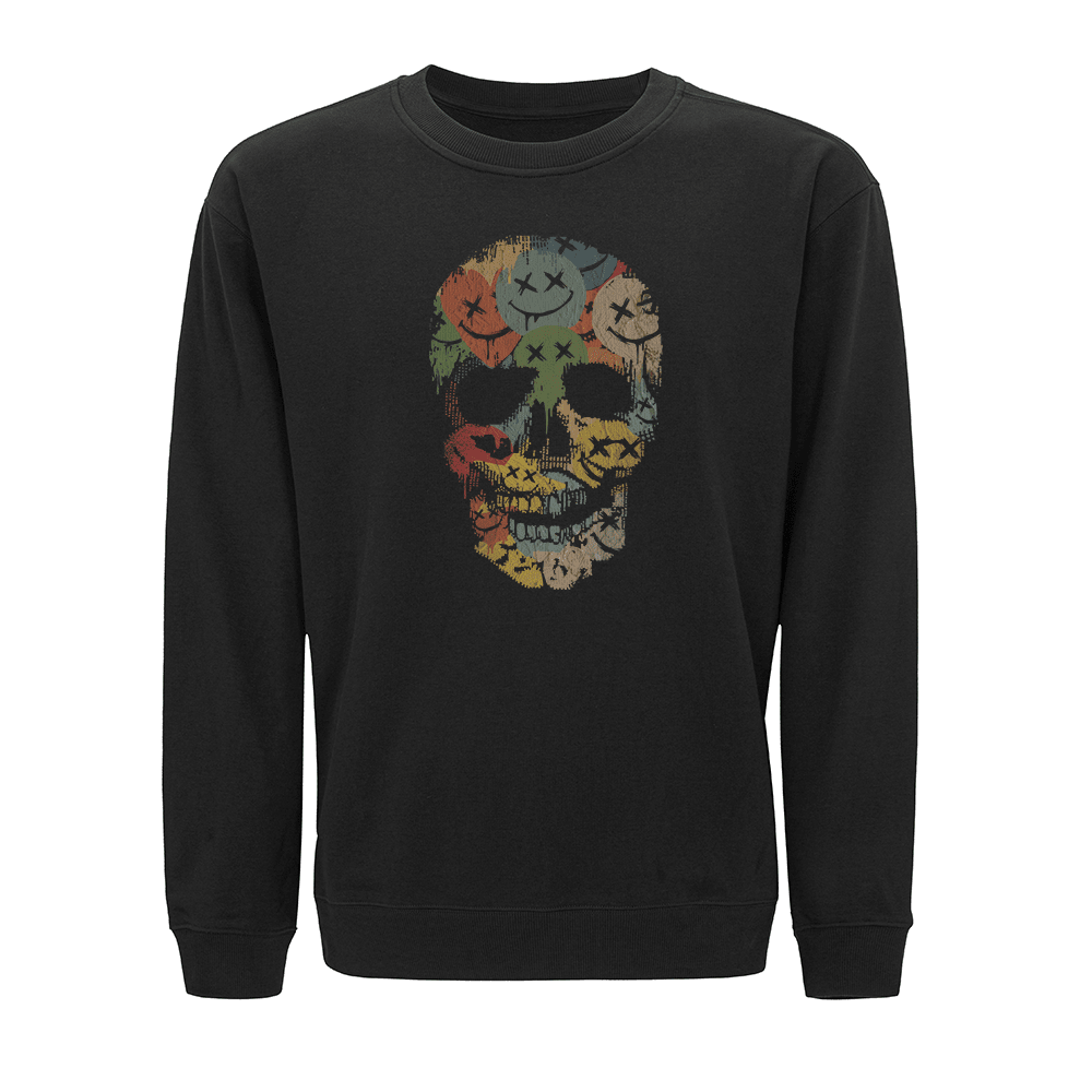 Fargefylt Smiley Skalle Sweatshirt - Norday SE