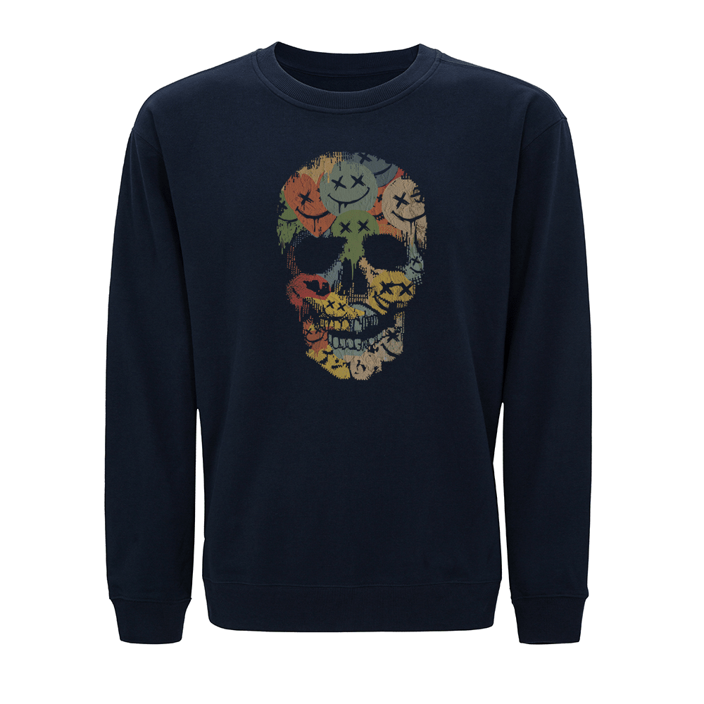 Fargerlig smiley-skjelett-sweatshirt - Norday SE