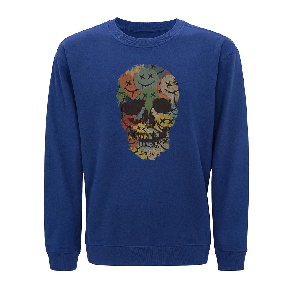 Fargefull smiley hodeskall sweatshirt - Norday SE