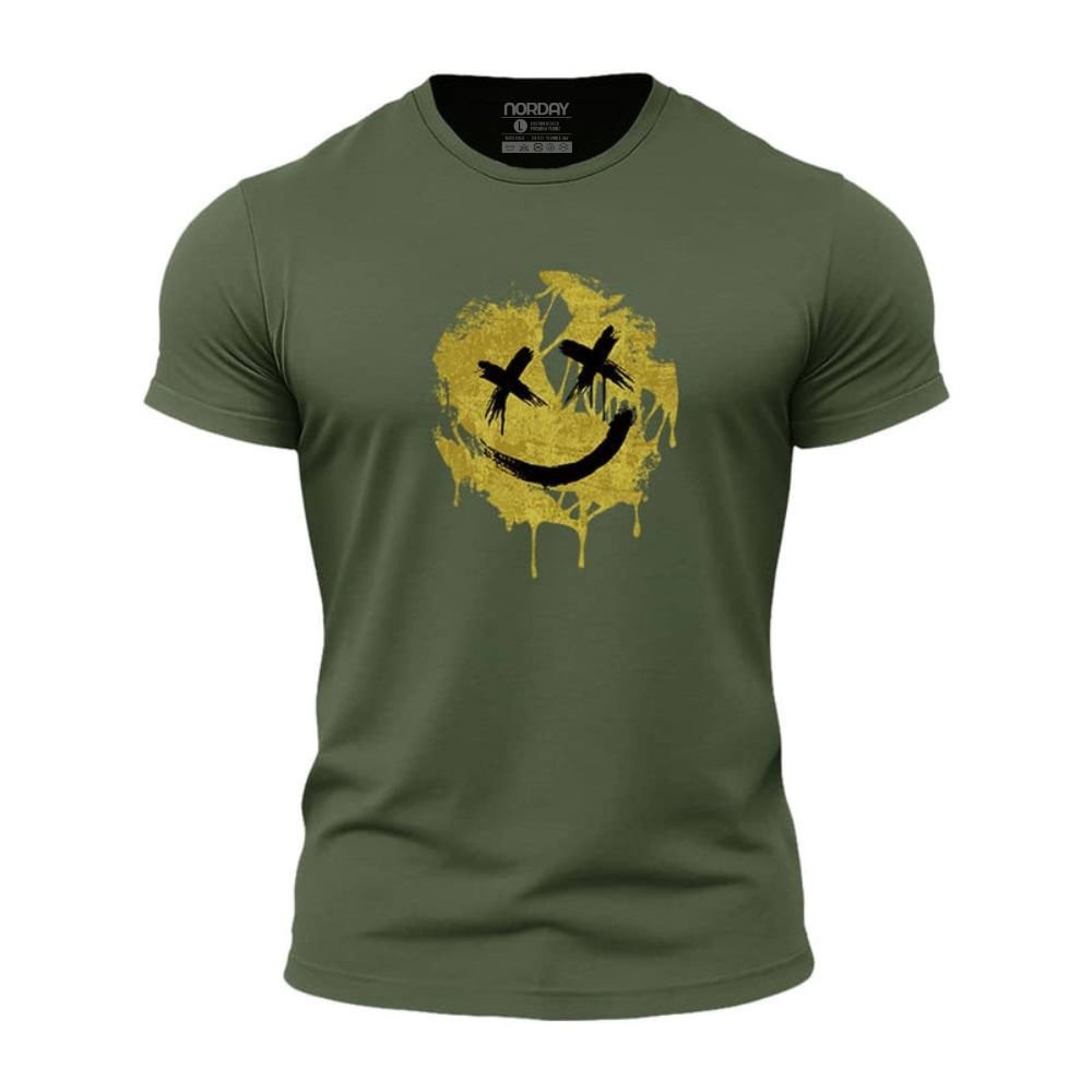 Cracked Smiley Athletic Quick - Dry T-Shirt - Norday SE