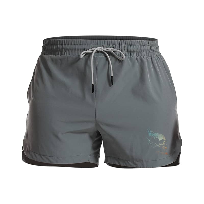Exploding Skull Athletic Quick - Dry Shorts - Norday SE