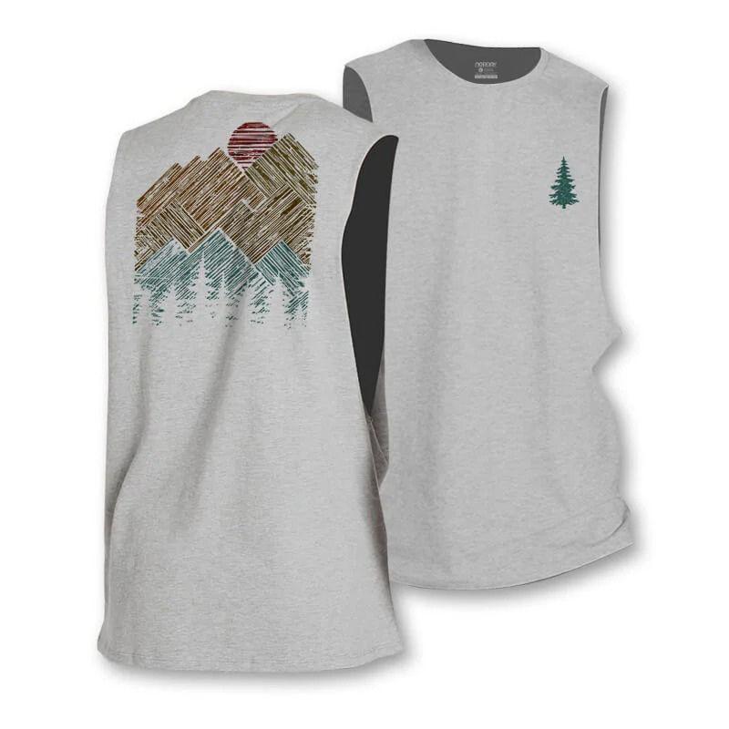 Hand Drawn Mountain Sun Tank Top - Norday SE