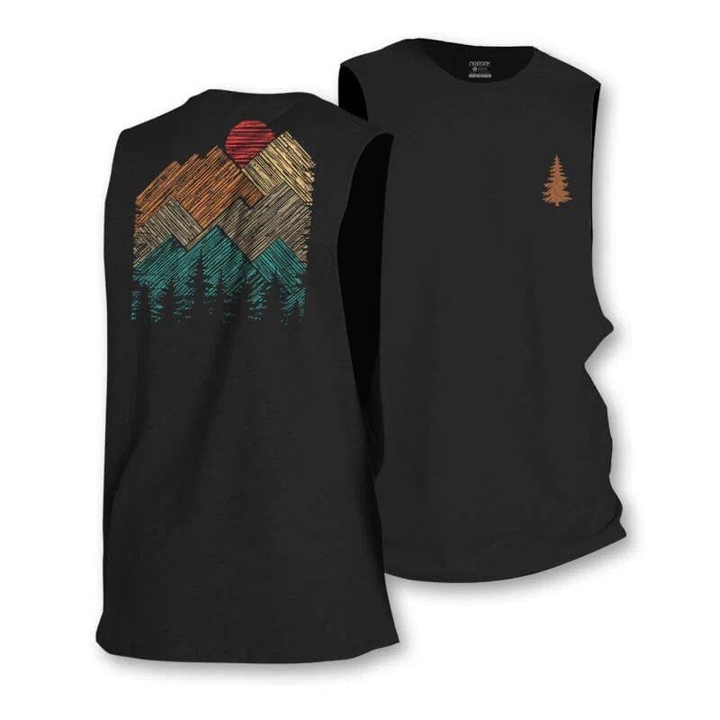 Hand Drawn Mountain Sun Tank Top - Norday SE