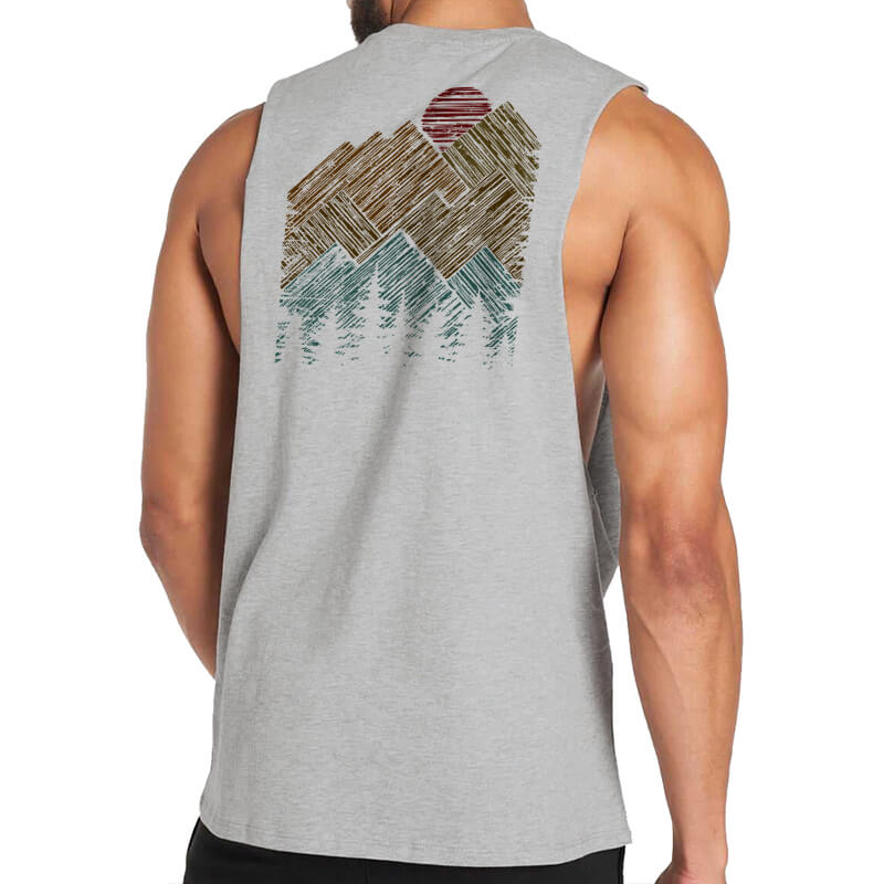 Hand Drawn Mountain Sun Tank Top - Norday SE