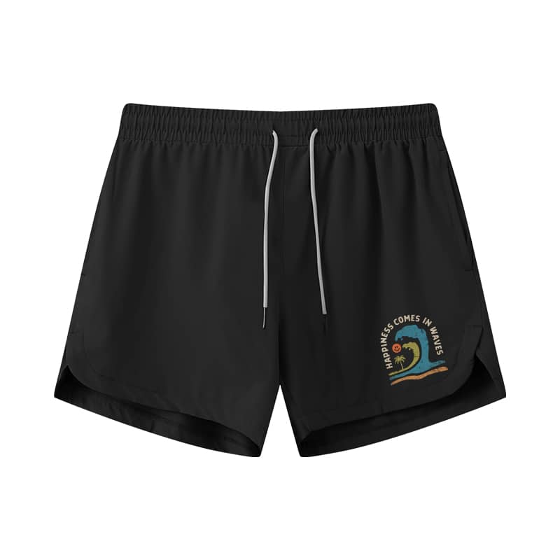 Happiness Comes In Waves Athletic Quick - Dry Shorts - Norday SE