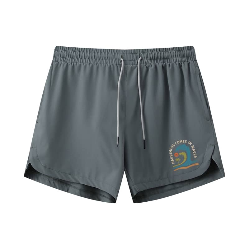 Happiness Comes In Waves Athletic Quick - Dry Shorts - Norday SE