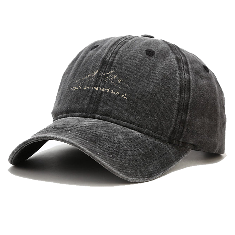 Vintage keps med trykket Hard Days Cannot Win – Norday SE