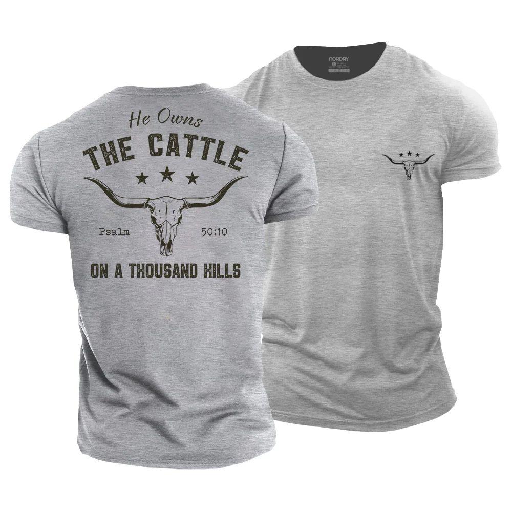 He Owns The Cattle On a Thousand Hills T-Shirt - Norday SE