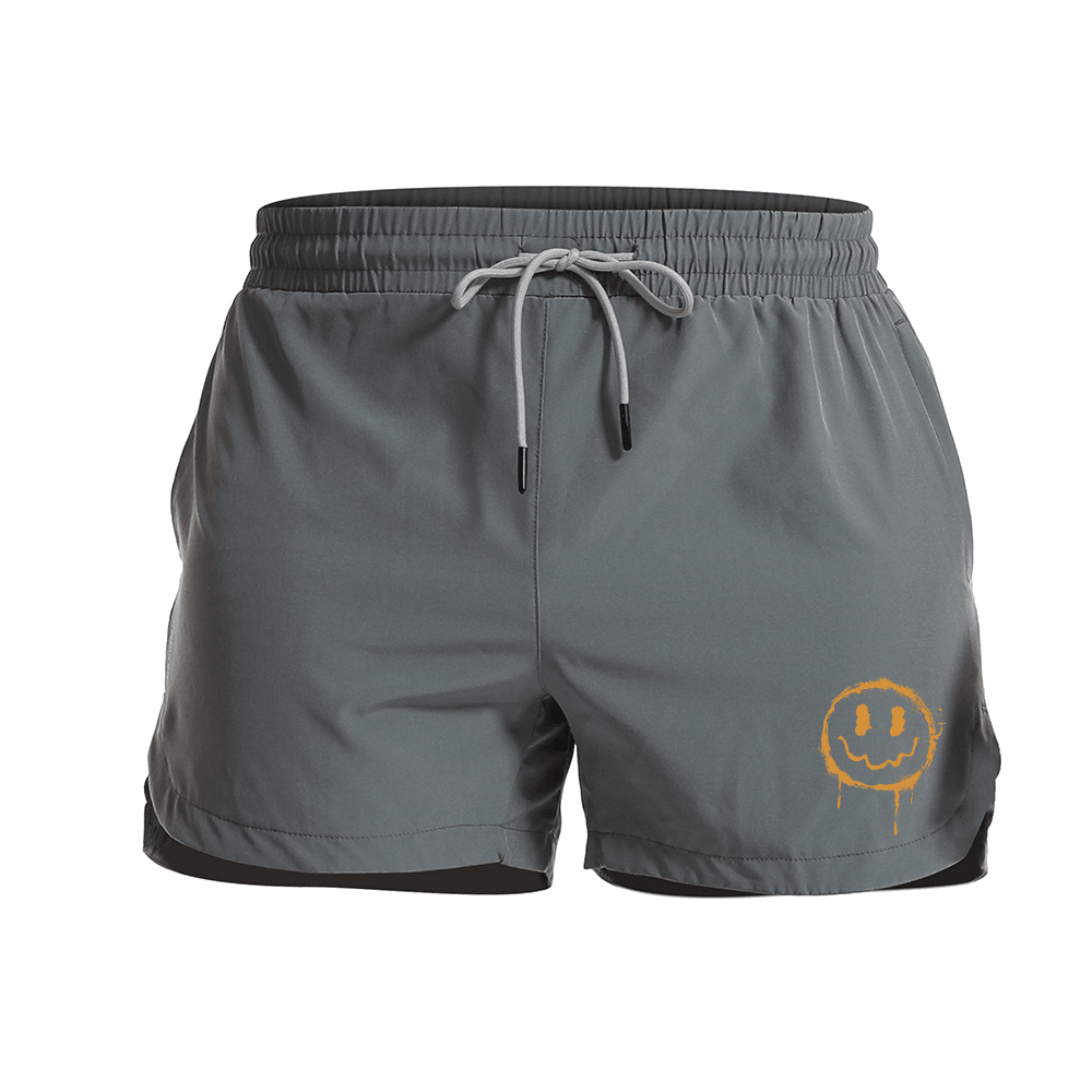 Oransje Smiley hurtigtørr idrettsshorts - Norday SE