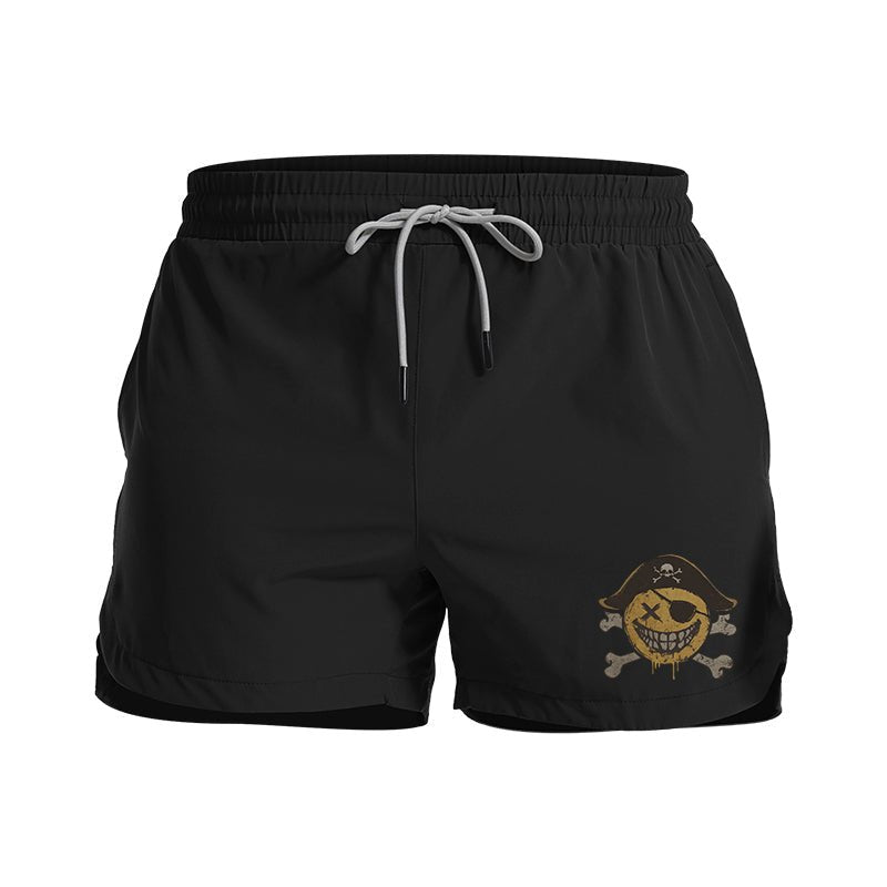 Pirate Smiley Athletic Quick - Dry Shorts - Norday SE