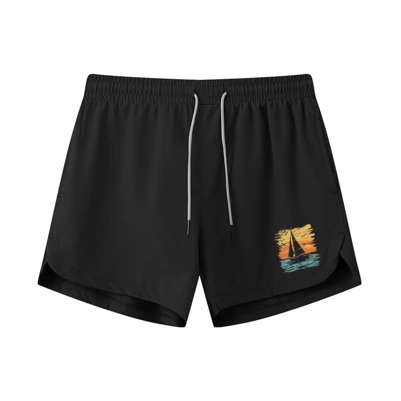 Sailing Boat Sunset Athletic Quick - Dry Shorts - Norday SE