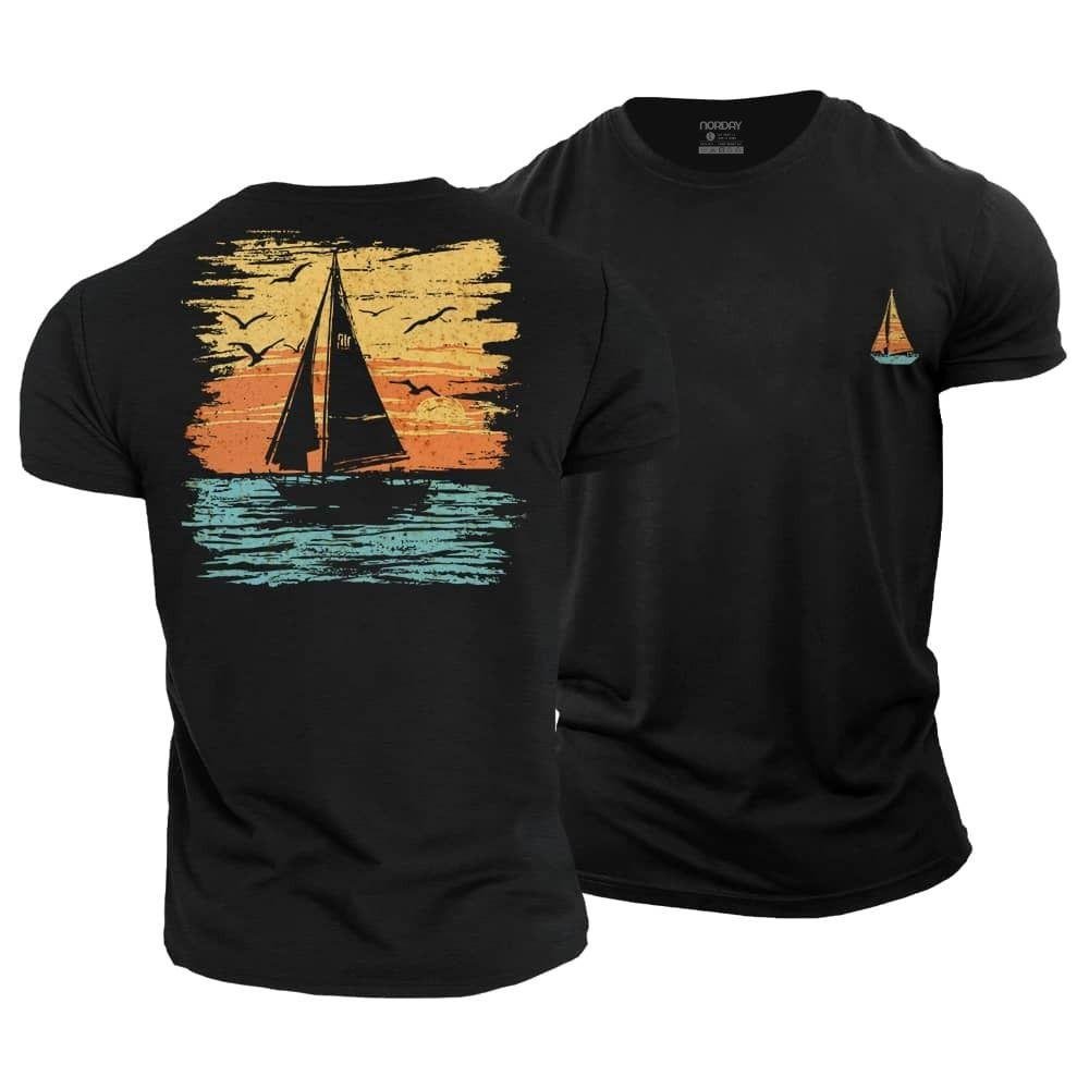 Seilbåt Solnedgang T-Shirt - Norday SE