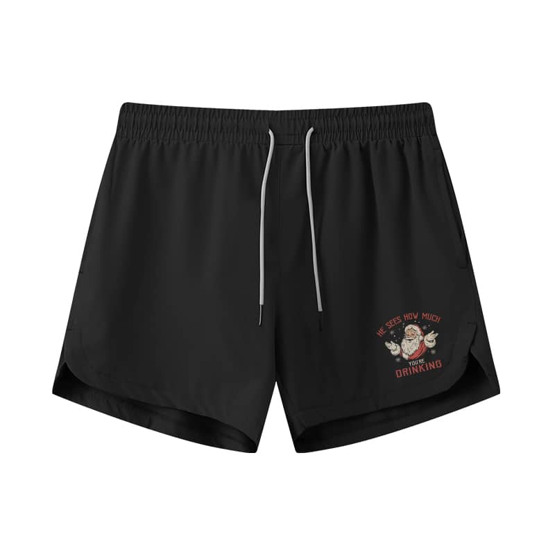 Santa Sees You Athletic Quick - Dry Shorts - Norday SE