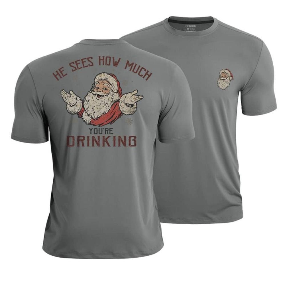 Santa Sees You Athletic Quick - Dry T-Shirt - Norday SE