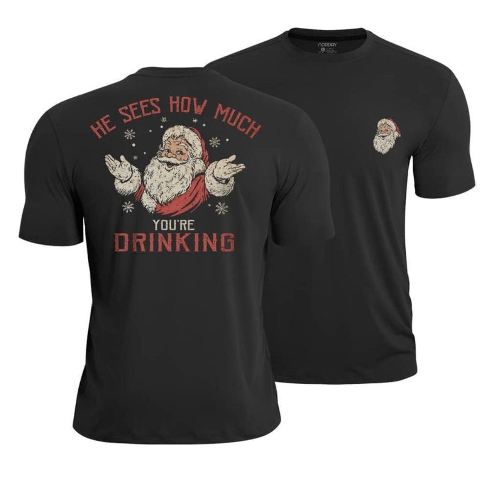 Santa Sees You Athletic Quick - Dry T-Shirt - Norday SE