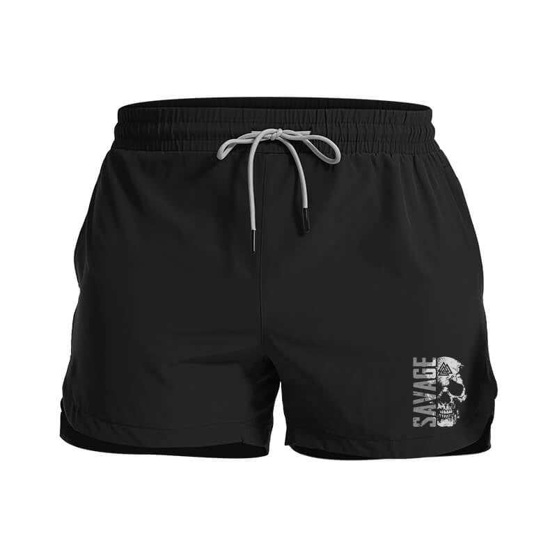 Savage Skull Idrettsaktige kviktørkende shorts - Norday SE