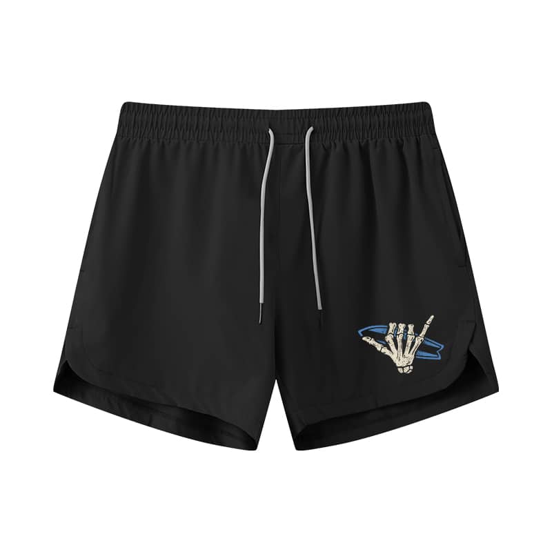Skeleton Hand Surfboard Athletic Quick - Dry Shorts - Norday SE