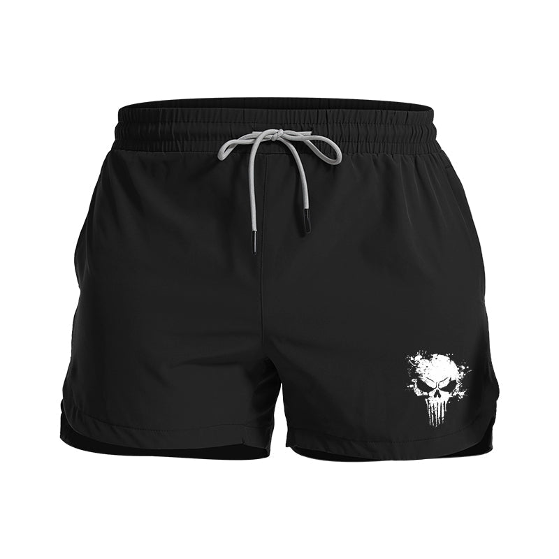 Splash Ink Skull Athletic Quick - Dry Shorts - Norday SE