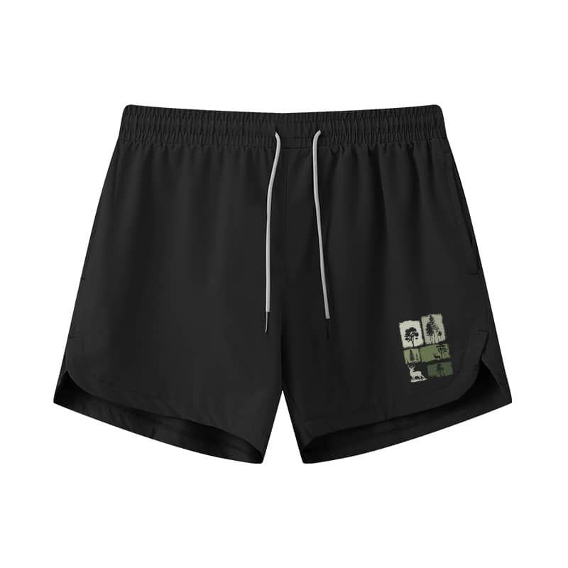 Tree Wildlife Silhouette Athletic Quick - Dry Shorts - Norday SE