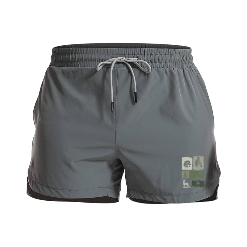 Tree Wildlife Silhouette Athletic Quick - Dry Shorts - Norday SE
