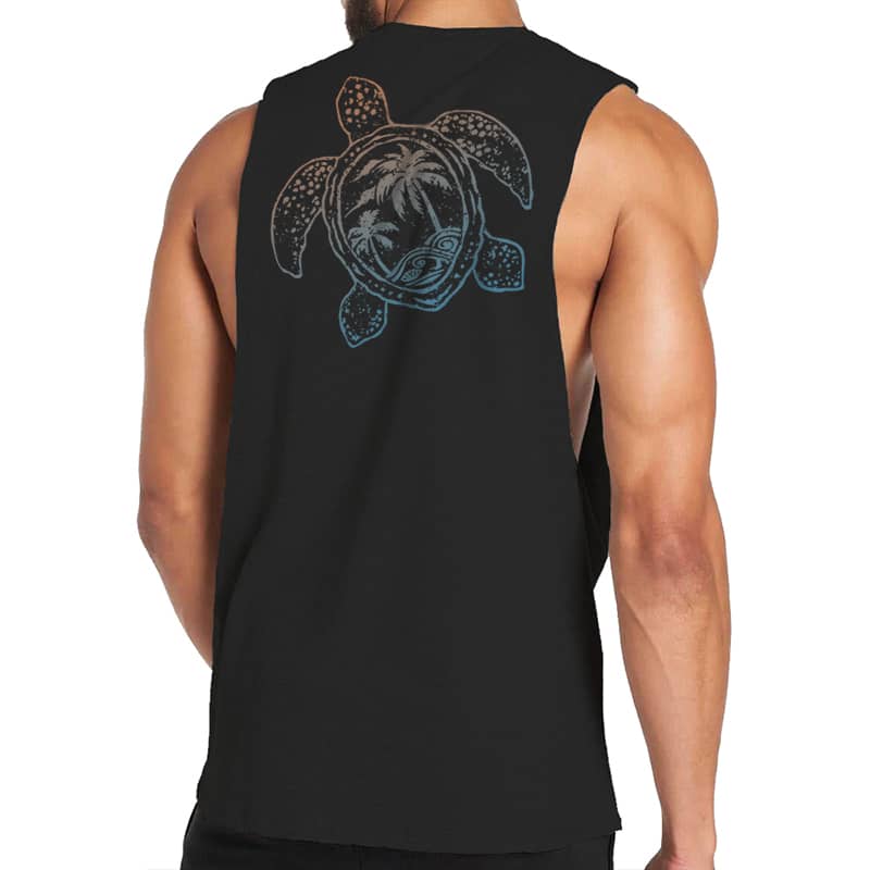 Tanktopp med skilpadde- og palmemønster - Norday SE