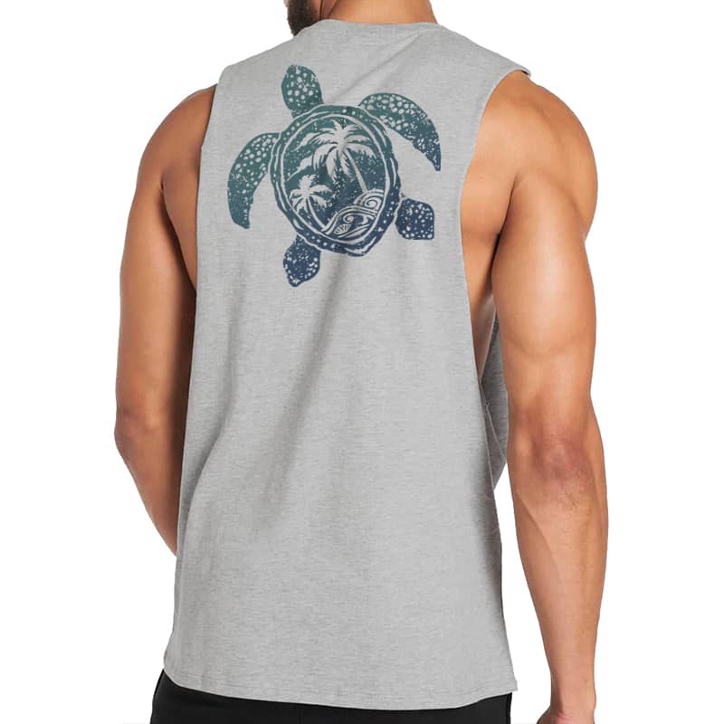 Tanktop med skilpadde- og palmemotiv - Norday SE