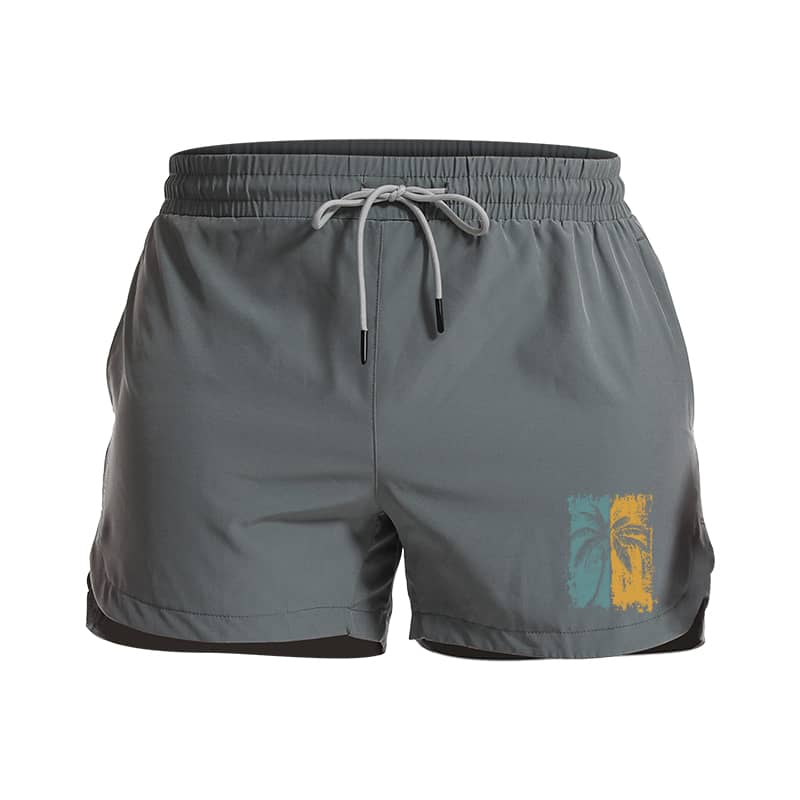 Two - tone Palm Tree Athletic Quick - Dry Shorts - Norday SE
