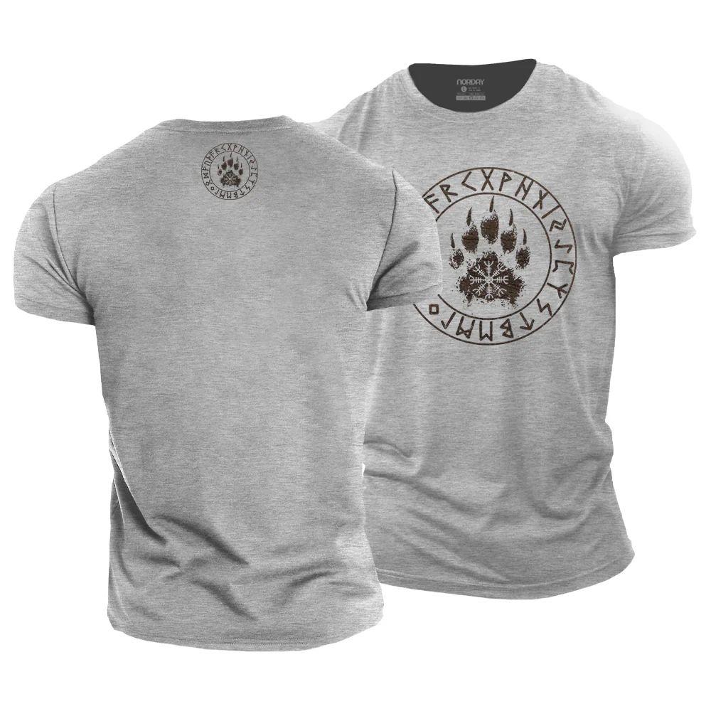 Viking Rune Helm of Awe Bear Claw T-Shirt - Norday SE