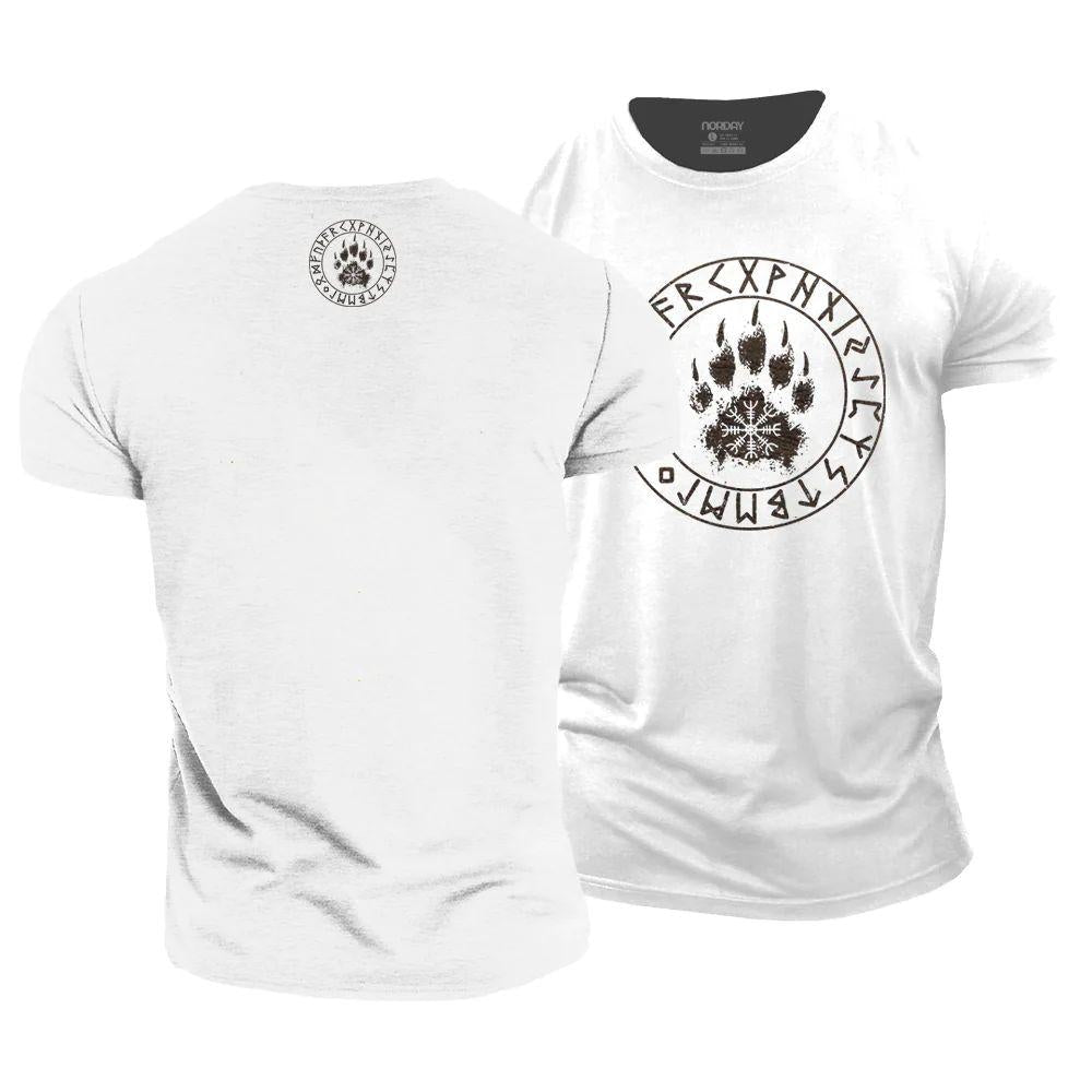 Viking Rune Helm of Awe Bear Claw T-Shirt - Norday SE
