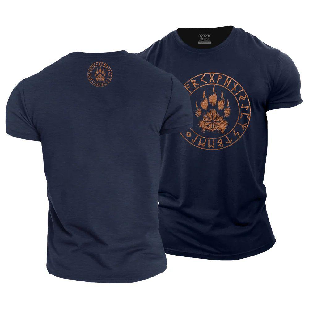 Viking Rune Helm of Awe Bear Claw T-Shirt - Norday SE