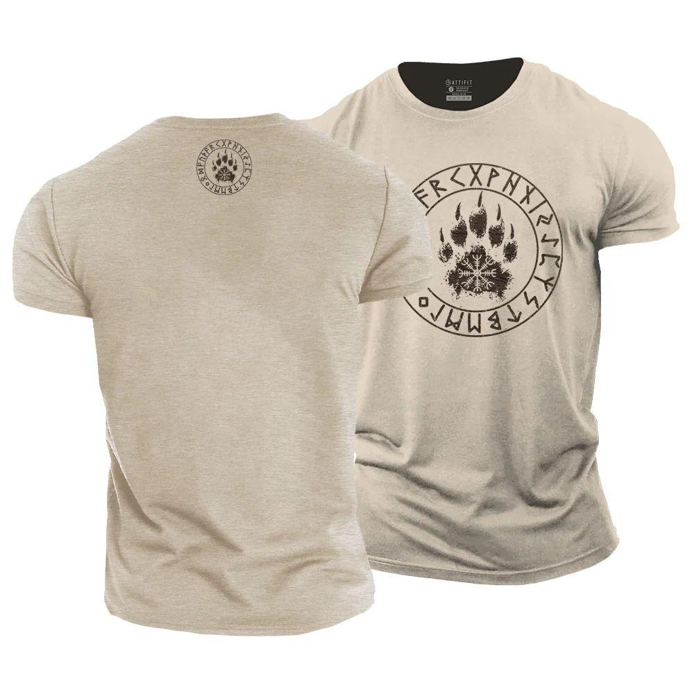 Viking Rune Helm of Awe Bear Claw T-Shirt - Norday SE